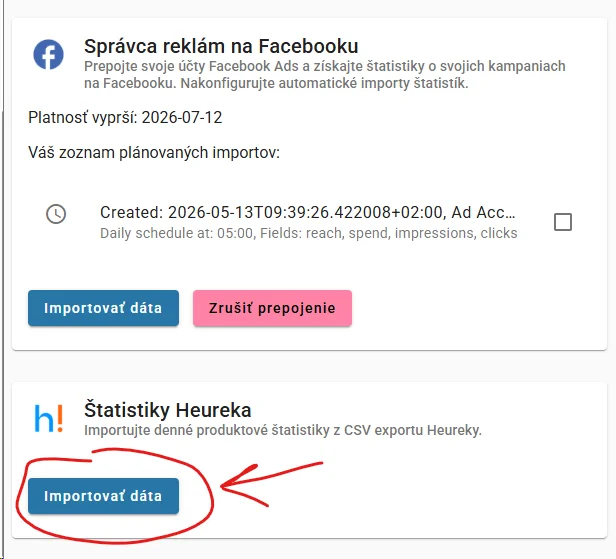 Nahrajte CSV súbor do AutoROICalc